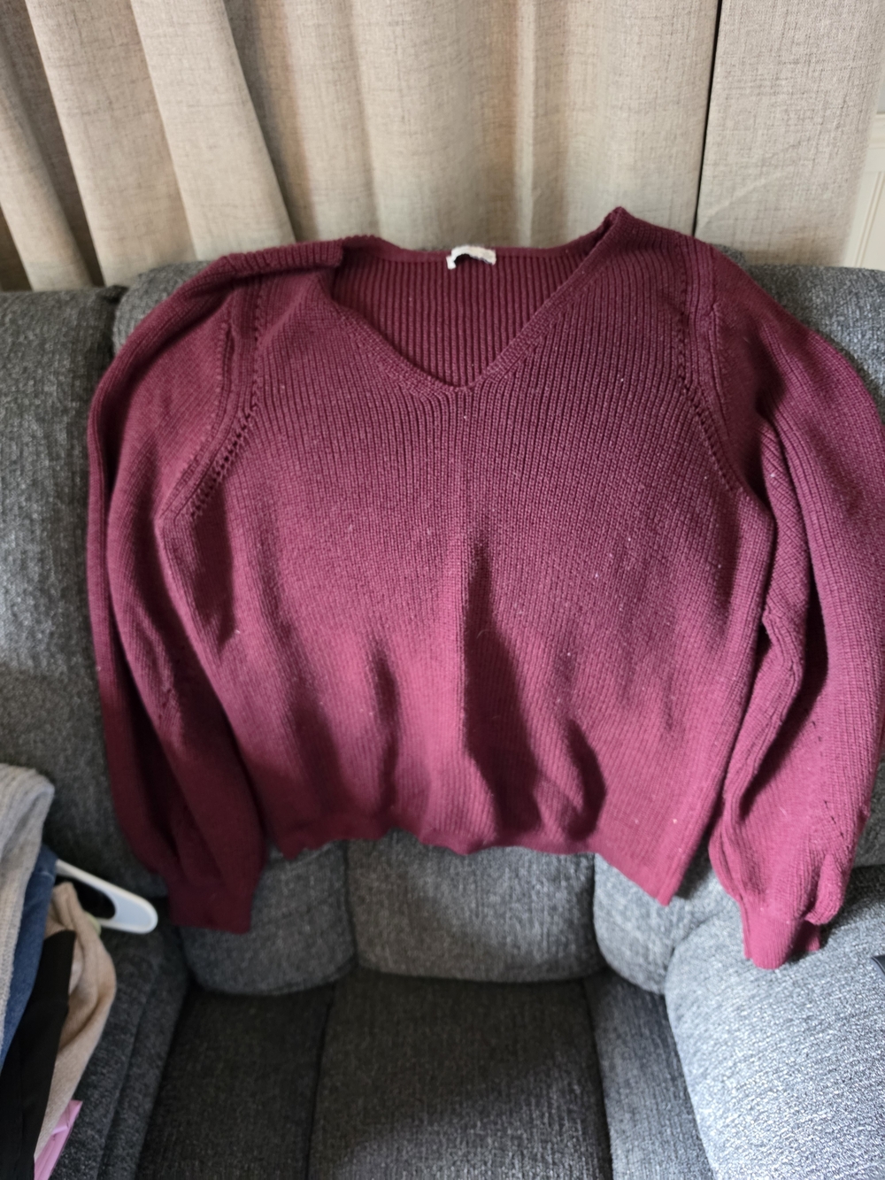 Gentle Fawn Wine Red V-Neck Sweater